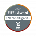 Offizielles Signet des EIFEL Award 2023 auf transparentem Hintergrund, Auszeichnung für regionale Unternehmensqualität
