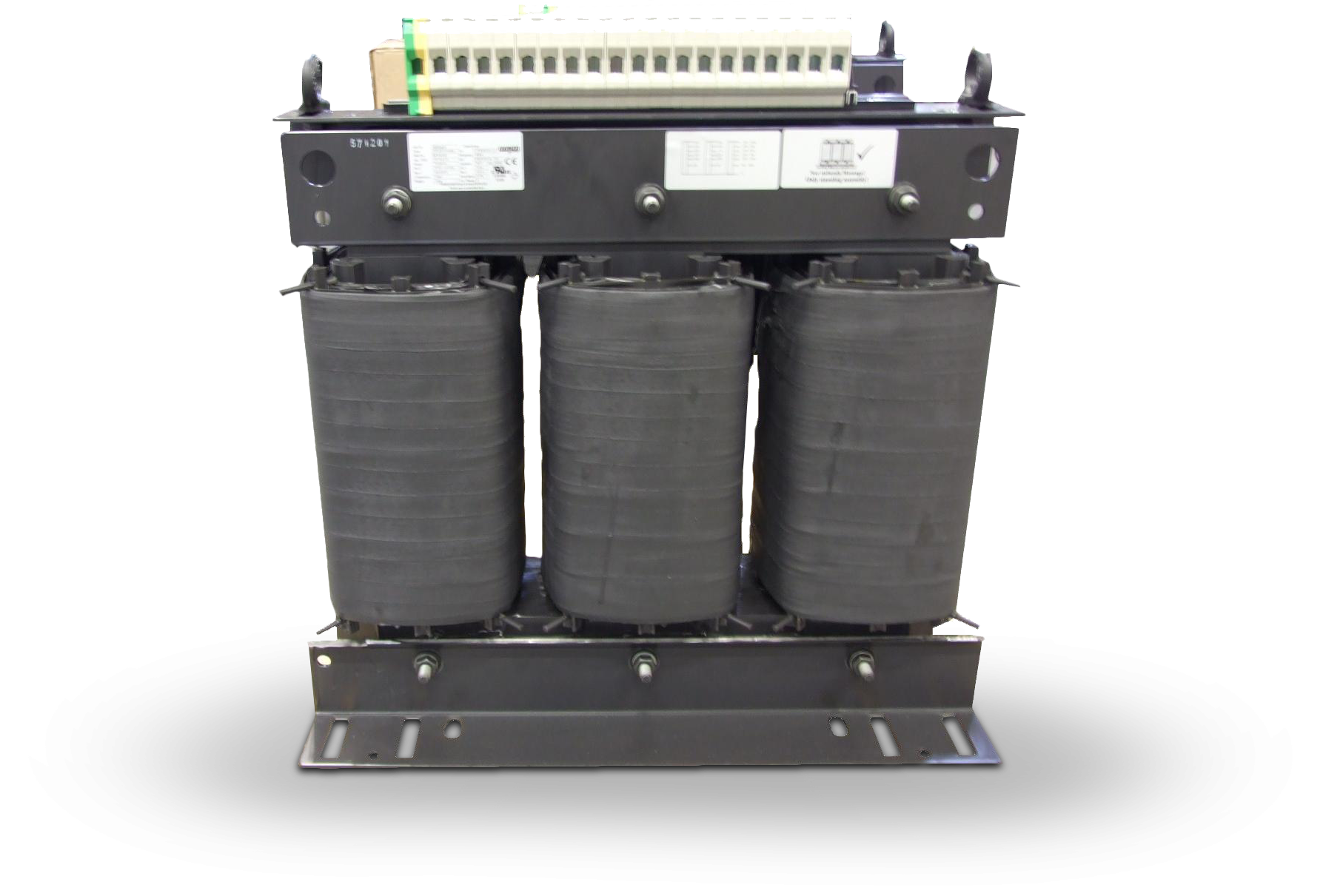 Freigestelltes Produktbild von Transformatoren mit realistischem Schattenwurf für Webdarstellung